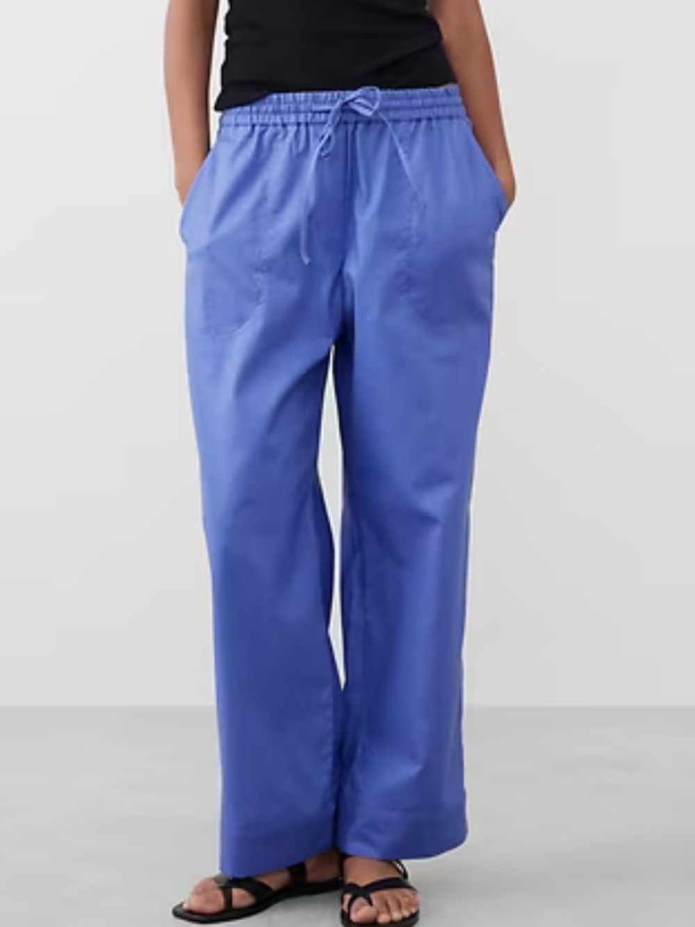 Banana Republic Blue Straight High Rise Linen Blend Pants Medium